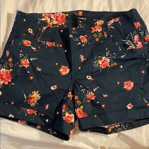 Torrid Blue Floral Print Shorts